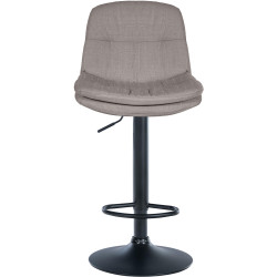 Tabouret de bar Laurel tissu noir gris