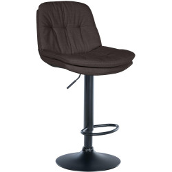 Tabouret de bar Laurel, tissu noir gris foncé