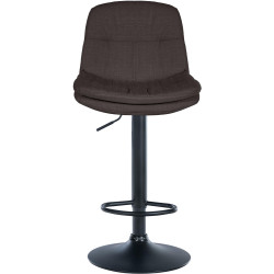 Tabouret de bar Laurel, tissu noir gris foncé