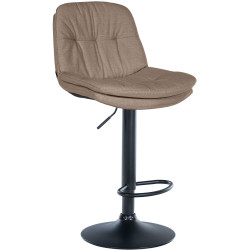 Tabouret de bar Laurel, tissu noir taupe