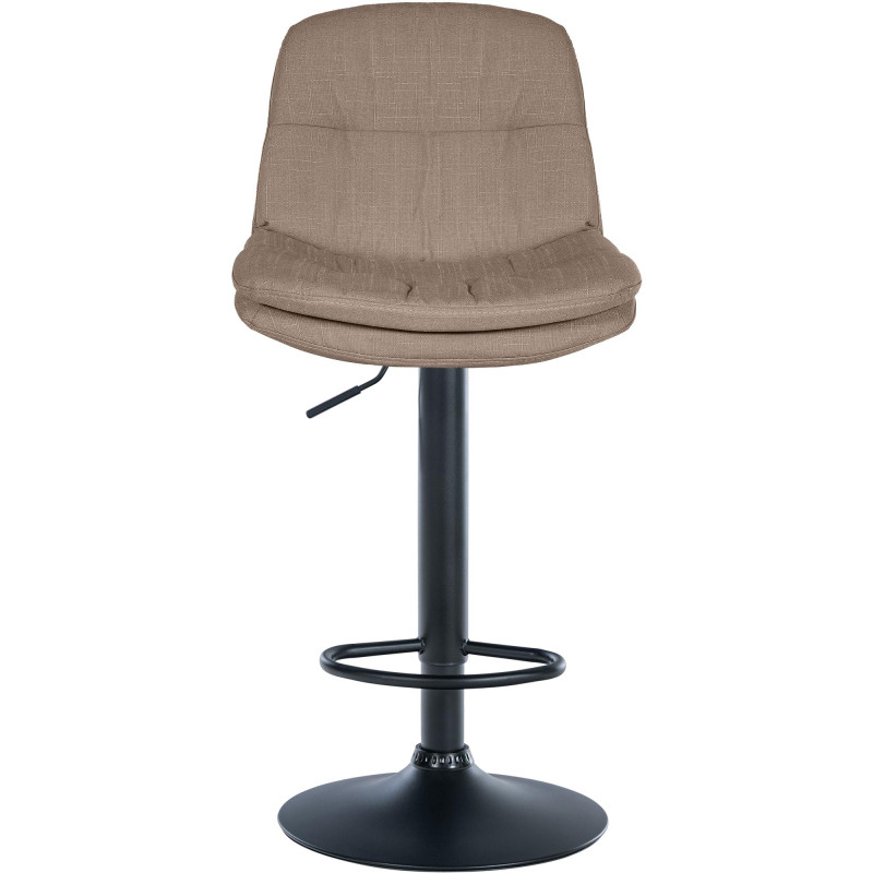 Tabouret de bar Laurel, tissu noir taupe