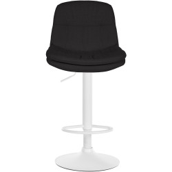 Tabouret de bar Laurel tissu blanc noir