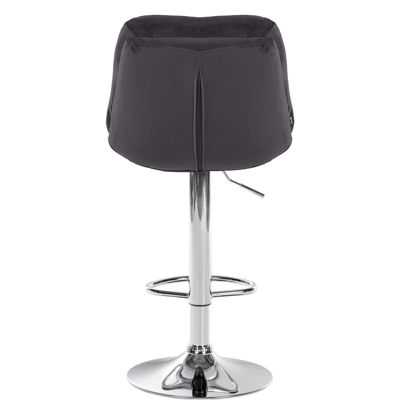 Tabouret de bar Laurel velours chrome noir
