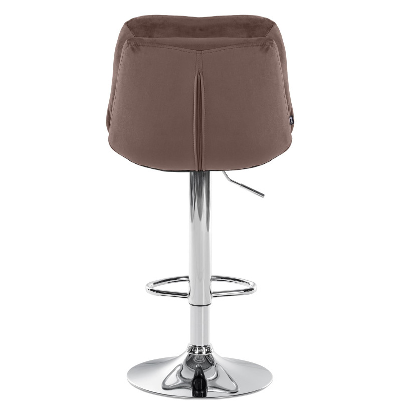 Tabouret de bar Laurel, velours, chrome brun