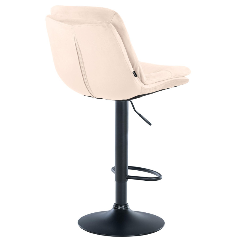 Tabouret de bar Laurel en velours noir crème