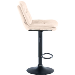 Tabouret de bar Laurel en velours noir crème