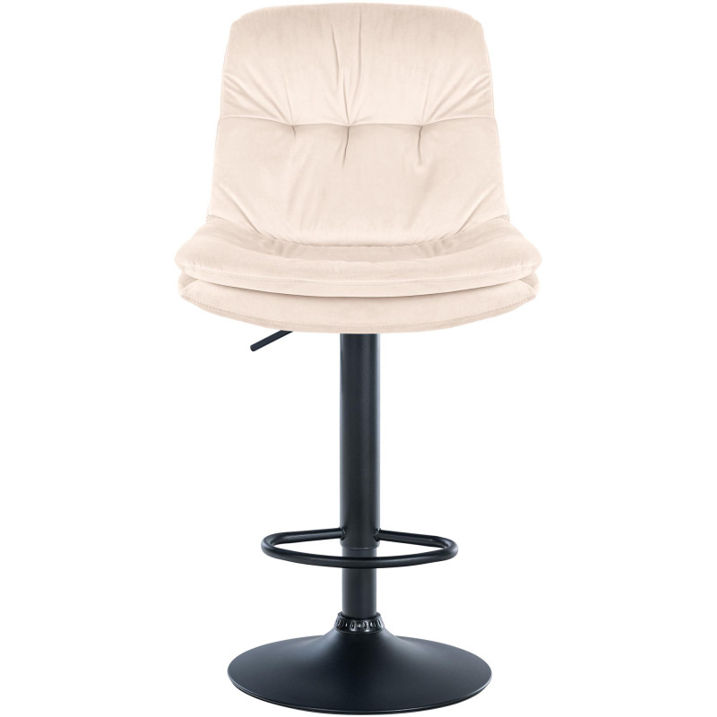 Tabouret de bar Laurel en velours noir crème