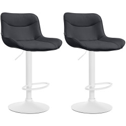 Lot de 2 tabourets de bar Vonore simili cuir blanc