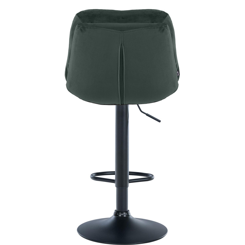 Tabouret de bar Laurel velours noir vert foncé