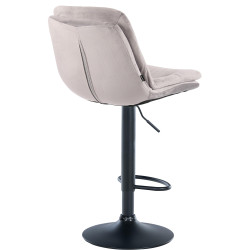 Tabouret de bar Laurel velours noir gris