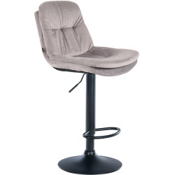 Tabouret de bar Laurel en velours noir gris
