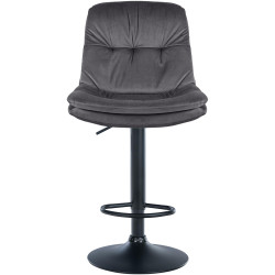 Tabouret de bar Laurel velours noir gris foncé
