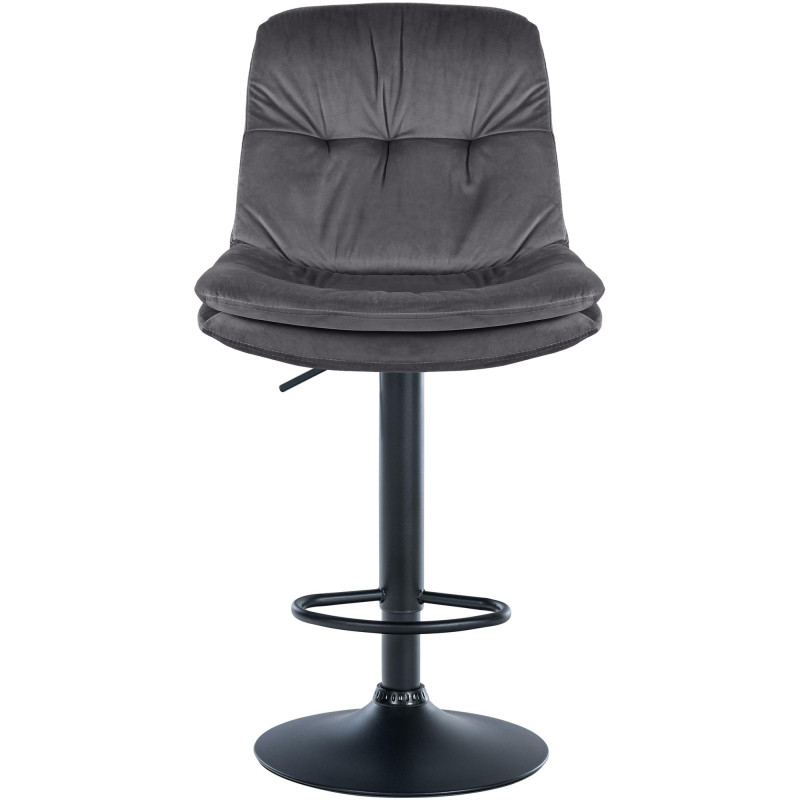 Tabouret de bar Laurel velours noir gris foncé