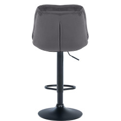 Tabouret de bar Laurel velours noir gris foncé