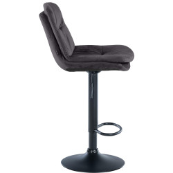 Tabouret de bar Laurel velours noir noir