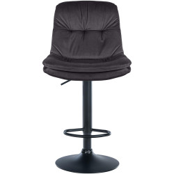 Tabouret de bar Laurel en velours noir noir