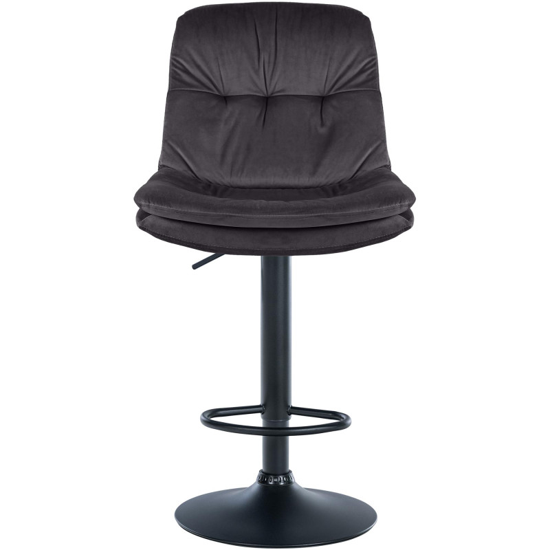 Tabouret de bar Laurel velours noir noir