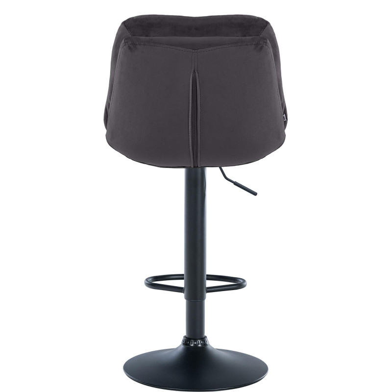 Tabouret de bar Laurel velours noir noir