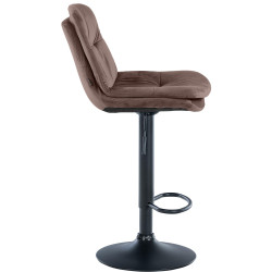 Tabouret de bar Laurel en velours noir brun