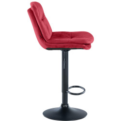 Tabouret de bar Laurel en velours noir rouge