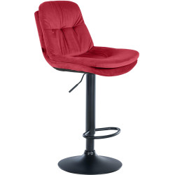 Tabouret de bar Laurel en velours noir rouge