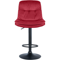 Tabouret de bar Laurel en velours noir rouge