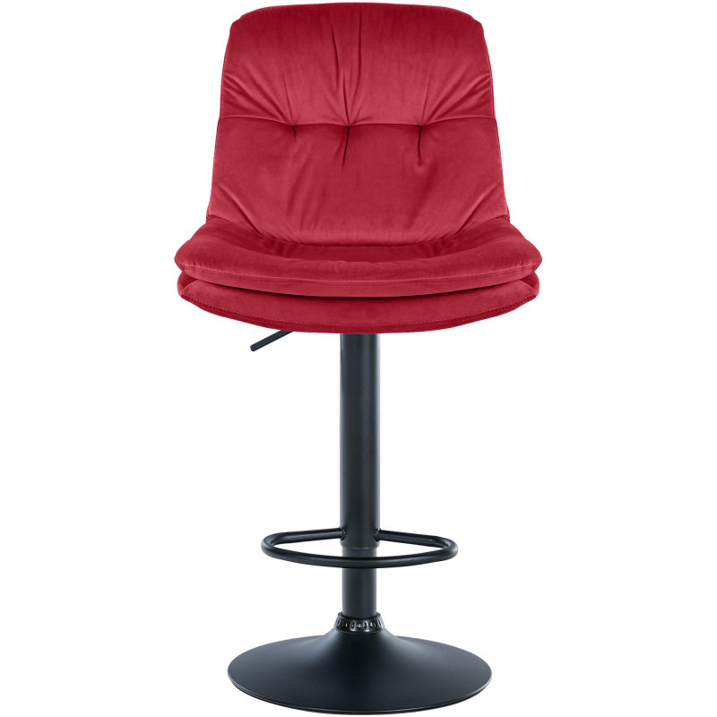Tabouret de bar Laurel en velours noir rouge