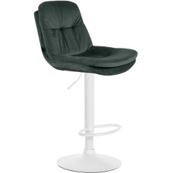 Tabouret de bar Laurel velours blanc vert foncé