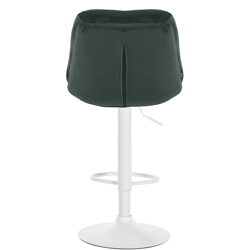 Tabouret de bar Laurel velours blanc vert foncé
