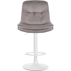 Tabouret de bar Laurel velours blanc gris
