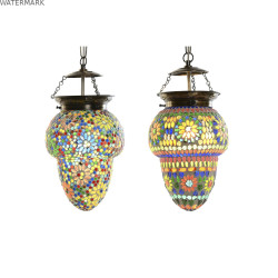 Suspension DKD Home Decor Verre Métal Multicouleur 25 W 20 x 20 x 28 cm (2 Unités)