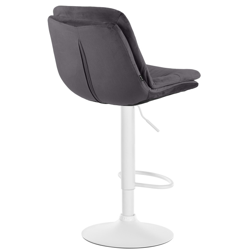 Tabouret de bar en velours Laurel, blanc noir
