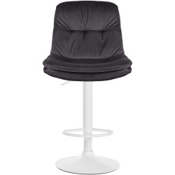 Tabouret de bar en velours Laurel, blanc noir