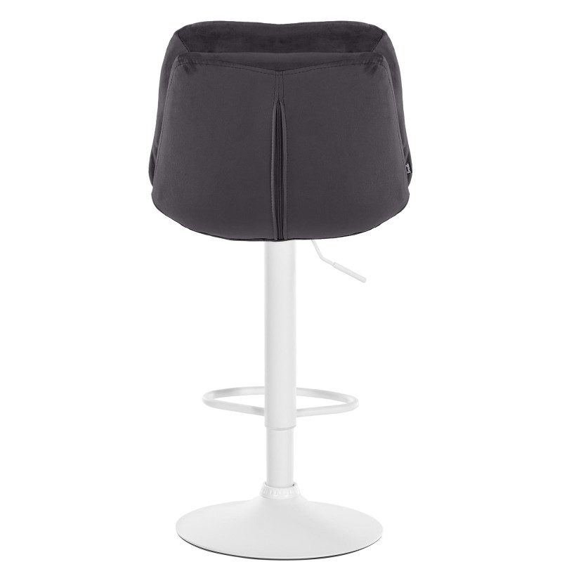 Tabouret de bar Laurel velours blanc noir