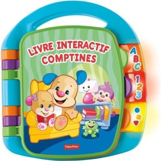 Livre Interactif Comptines Fisher-Price - Jouet Musical d'Éveil pour Bébé de 6 Mois et Plus