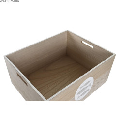 Boîte Décorative DKD Home Decor Naturel Bois MDF Spirales méditerranéen 50 x 40 x 22,5 cm