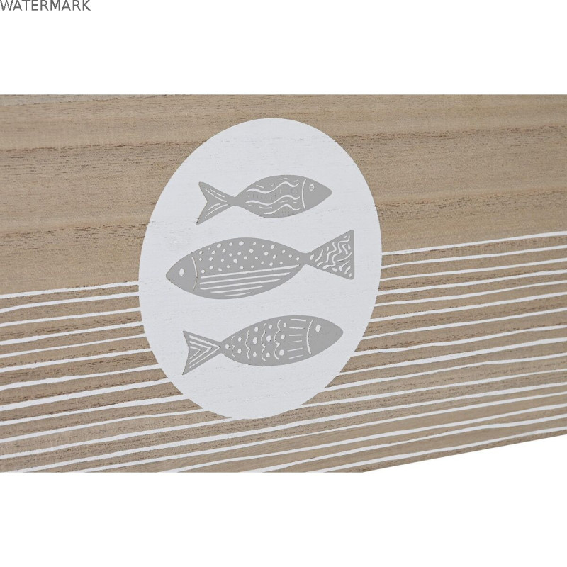 Boîte Décorative DKD Home Decor Naturel Bois MDF Spirales méditerranéen 50 x 40 x 22,5 cm