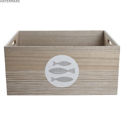 Boîte Décorative DKD Home Decor Naturel Bois MDF Spirales méditerranéen 50 x 40 x 22,5 cm
