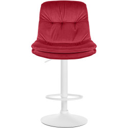 Tabouret de bar Laurel velours blanc rouge