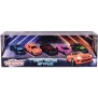 Majorette - Coffret cadeau Light Racer - 5 voitures miniatures de marque reconnue - 7,5cm - Couleurs Néon