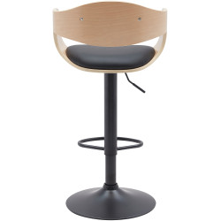 Ensemble de 2 tabourets de bar Kingston B en similicuir naturel/noir