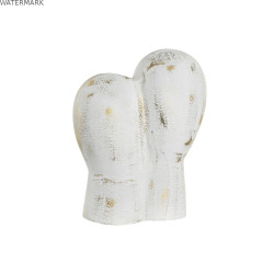 Figurine Décorative DKD Home Decor 23 x 10 x 30 cm Visage Doré Aluminium Blanc