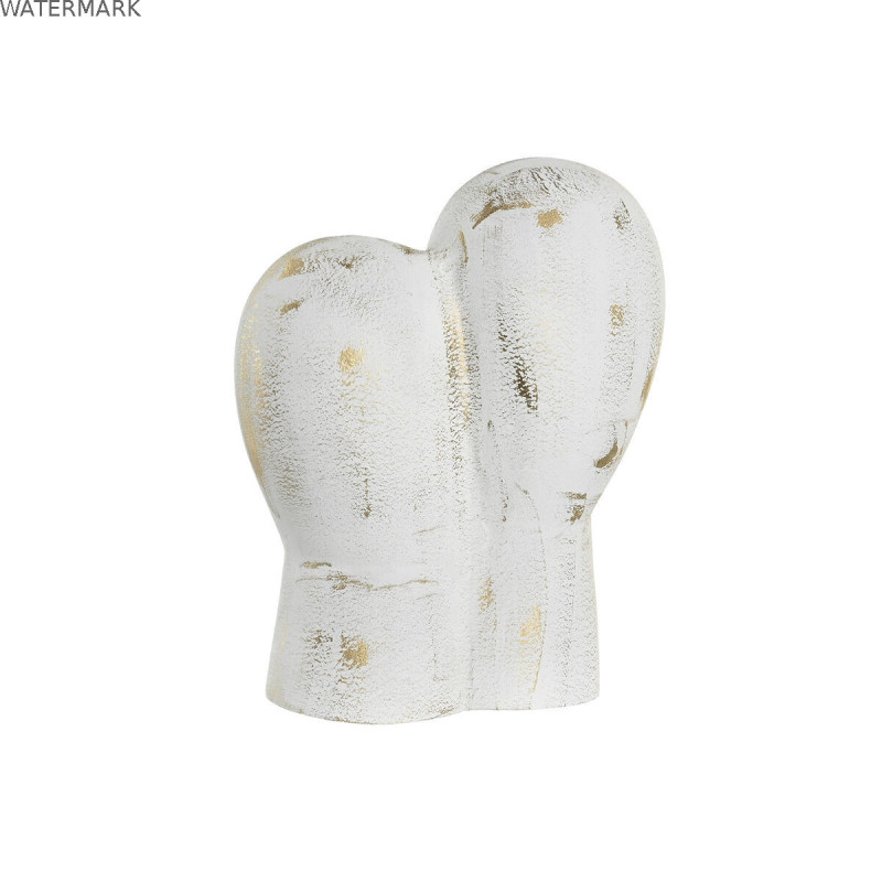 Figurine Décorative DKD Home Decor 23 x 10 x 30 cm Visage Doré Aluminium Blanc