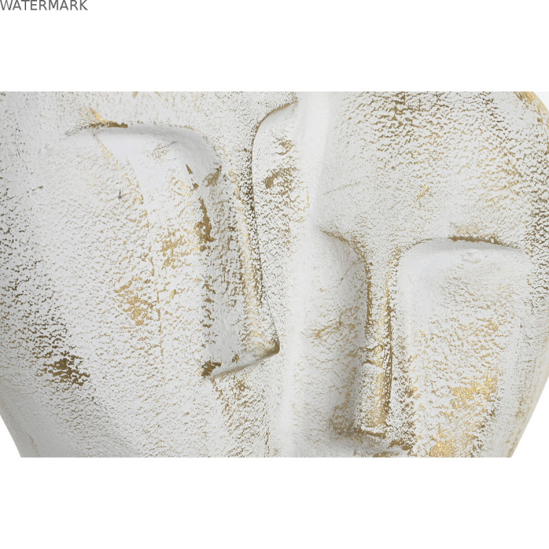 Figurine Décorative DKD Home Decor 23 x 10 x 30 cm Visage Doré Aluminium Blanc