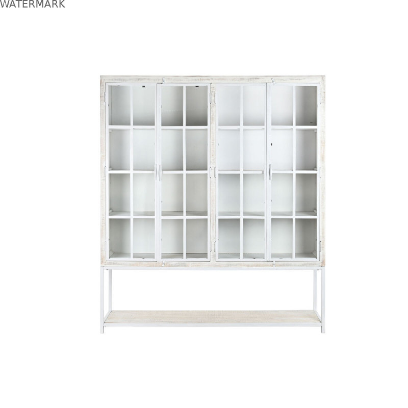 Étagère DKD Home Decor Blanc Noir Métal Bois de manguier 170 x 45 x 200 cm