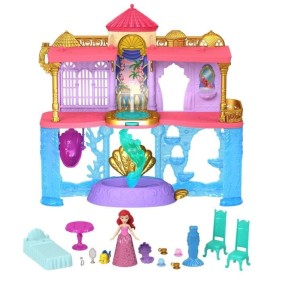 Disney Princesses - Coffret Le Château Deluxe de Ariel - Figurine - 3 ans et + - MATTEL - HLW95 - POUPEE MANNEQUIN DISNEY