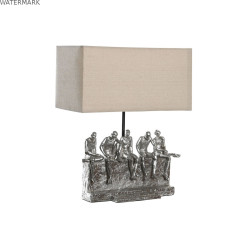 Lampe de bureau DKD Home Decor 36 x 21,5 x 43 cm Argenté Beige Métal Résine 220 V 50 W
