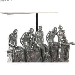 Lampe de bureau DKD Home Decor 36 x 21,5 x 43 cm Argenté Beige Métal Résine 220 V 50 W