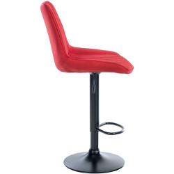 Lot de 2 tabourets de bar Toni, en tissu, noirs rouge