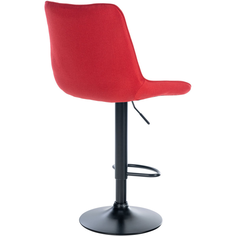Lot de 2 tabourets de bar Toni, en tissu, noirs rouge
